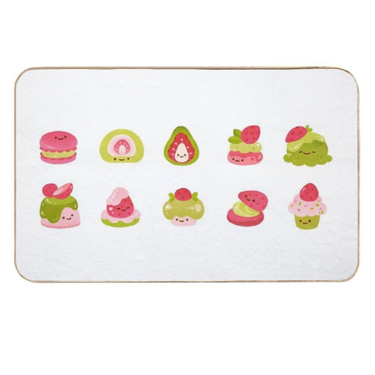 Strawberry Matcha  Easy To Clean Bath Mat