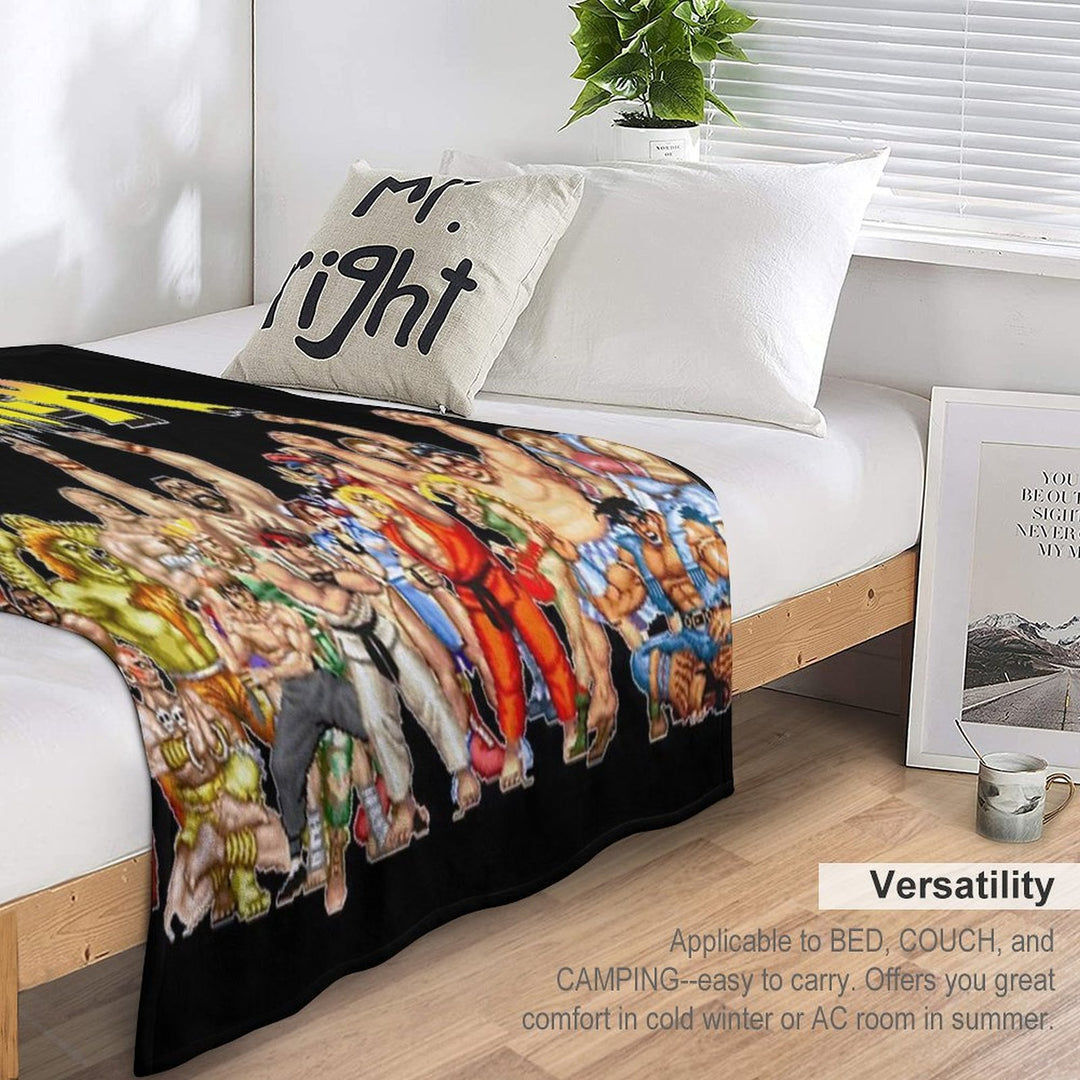 Street Fighter Retro Game Lightweight Throw Blanket