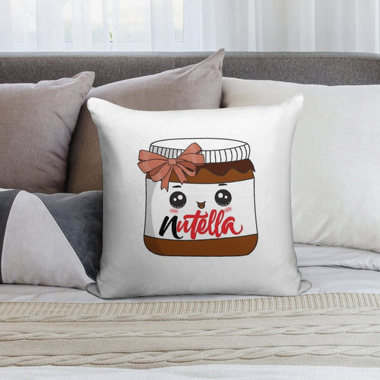 Nutella Soft Hidden Zipper Throw Pillow