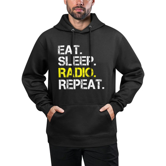 Funny Radio Lover Gift Eat Sleep Radio Repeat Pilling-Resistant Hoodie