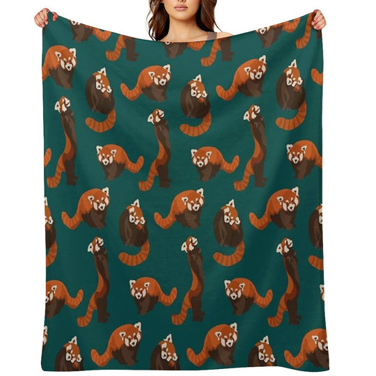 RED PANDA PATTERN All-season Throw Blanket