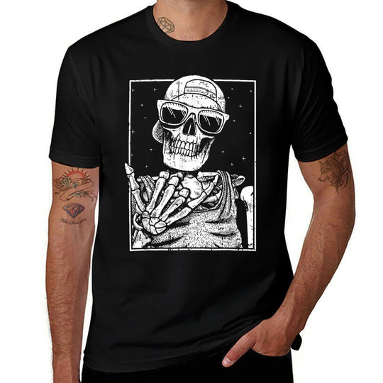 Skeleton Rock Hand Halloween Costume Cool Rock Music Rocker  Quick-drying T-Shirt
