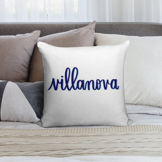Villanova Simple Cursive Design Soft Anti-Pilling Throw Pillow