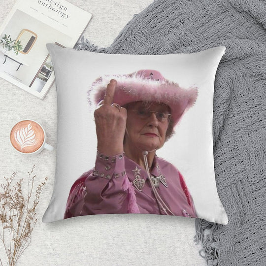 Doris Gavin & Stacey Middle Finger Soft Reinforced Edging Throw Pillow