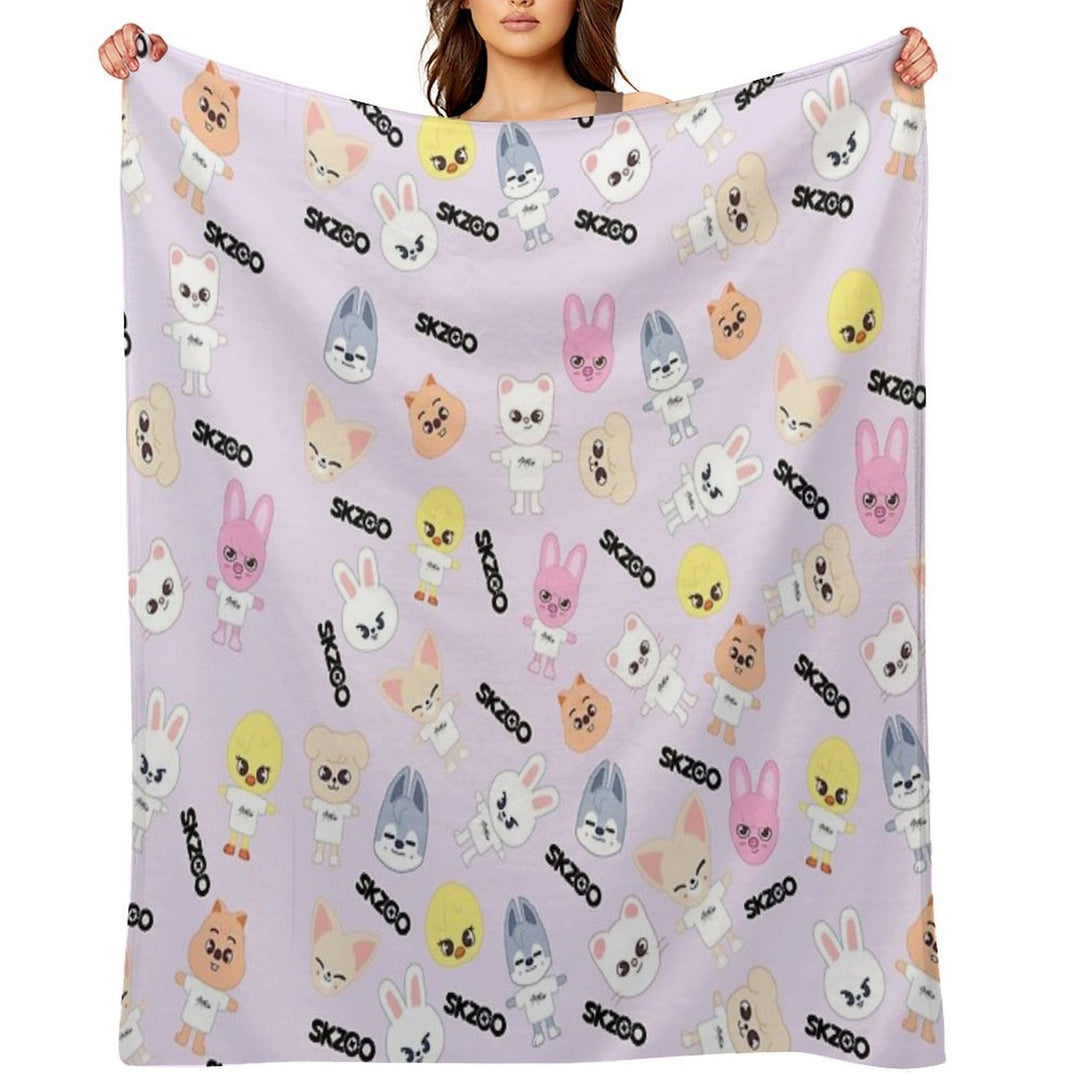 STRAY KIDS (SKZOO) All Members Pattern Shrink-resistant Throw Blanket