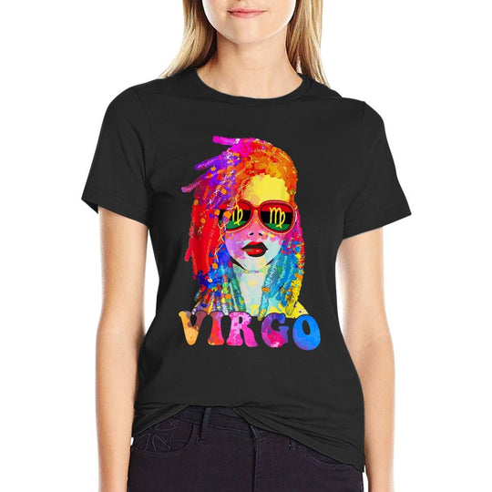 Virgo Locd Woman Black Queen Art Zodiac Birthday  Quick-drying T-Shirt