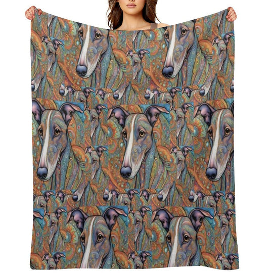 Paisley Hounds Machine-washable Throw Blanket