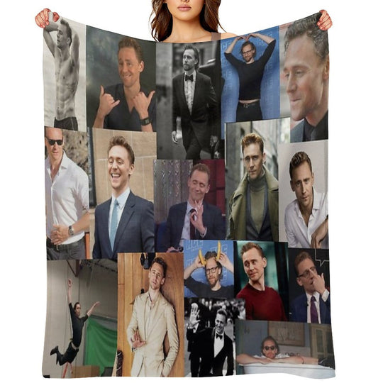 Tom Hiddleston Collage Comfort Throw Blanket