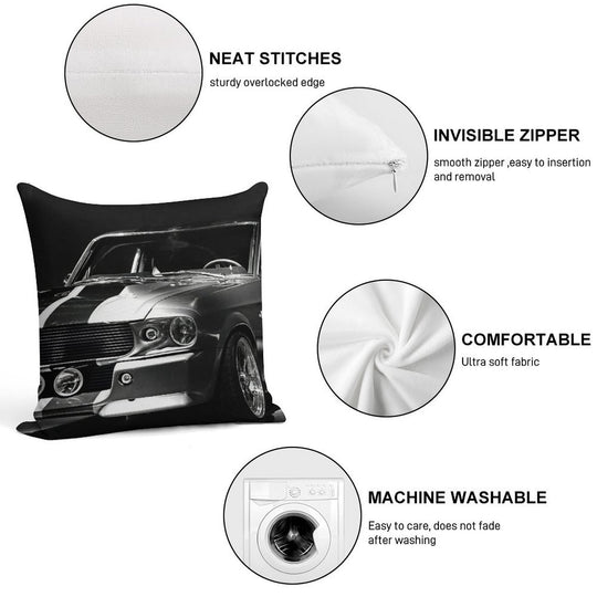1967 Ford Mustang Shelby GT 500 Soft Washable Throw Pillow