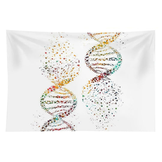 DNA, Watercolor Art,Dna Double Helix Genetic Tapestry