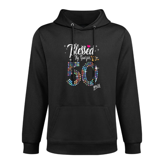Womens Blessed by God for 50 Years 50th Birthday Anniversary Layering Staple Hoodie