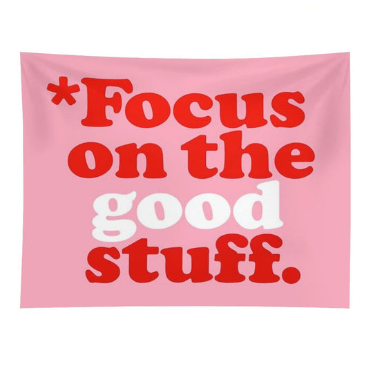 Focus On The Good Stuff {Pink & Red Version} Tapestry
