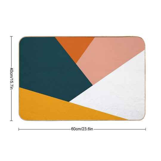 Colorful Geometric Design  Easy To Clean Bath Mat