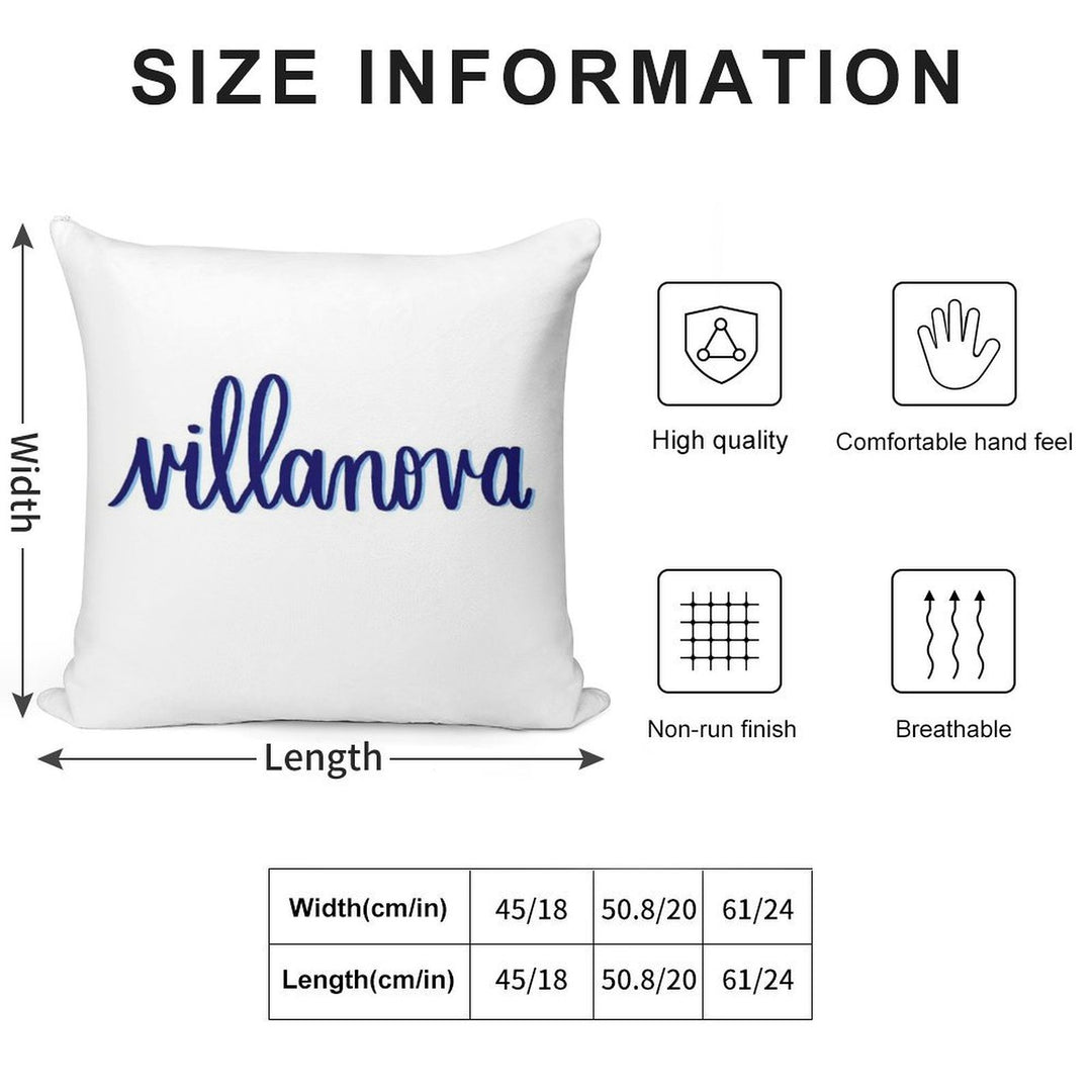 Villanova Simple Cursive Design Soft Anti-Pilling Throw Pillow
