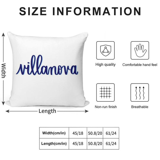 Villanova Simple Cursive Design Soft Anti-Pilling Throw Pillow