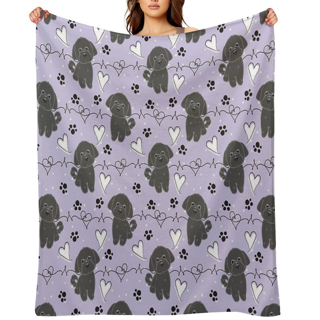 LOVE Black Shih Tzu Eco-conscious Throw Blanket