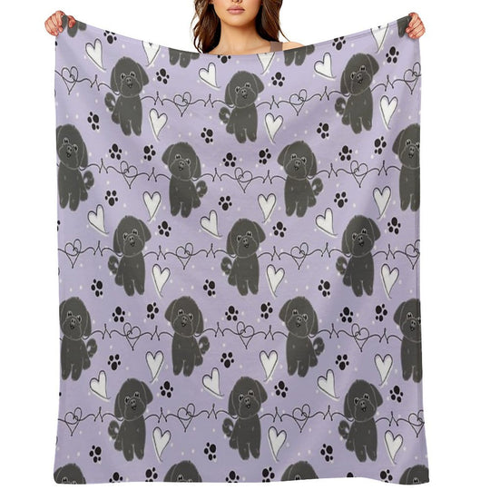 LOVE Black Shih Tzu Eco-conscious Throw Blanket