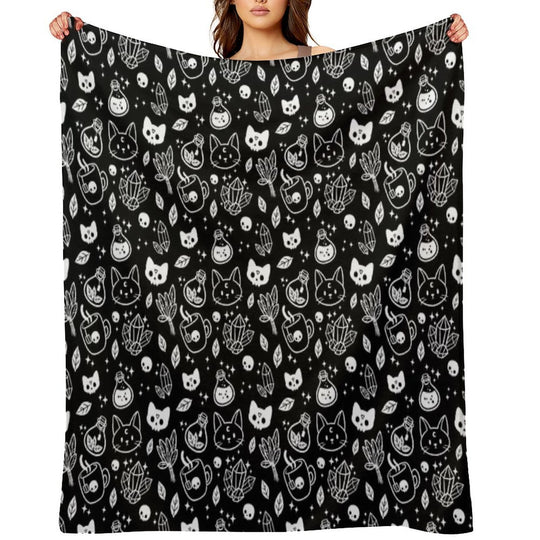 Herb Witch  Black And White  Nikury Gift-ready Throw Blanket