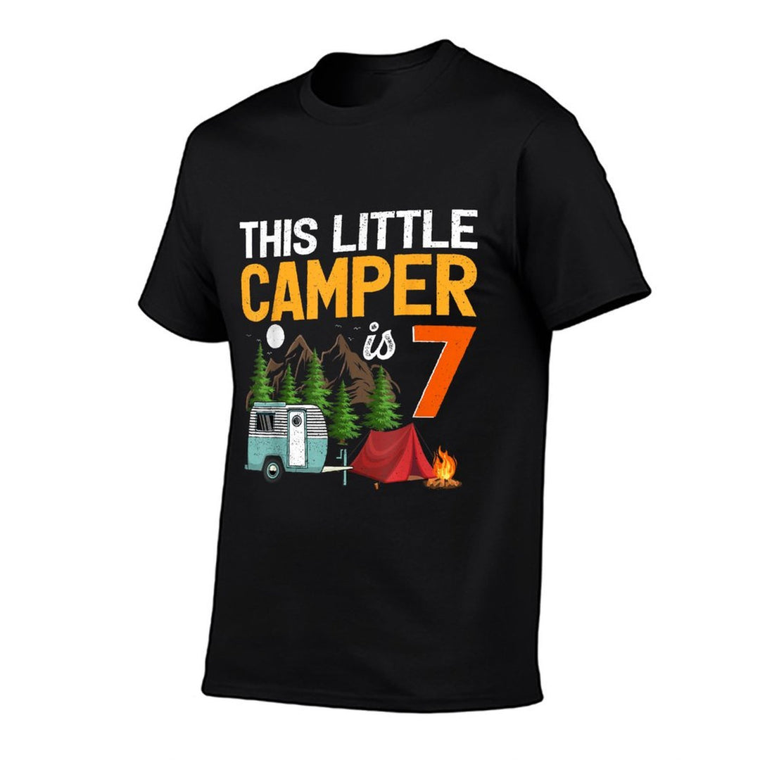 This Little Camper Is 7 Years Old Camping 7th Birthday  Easy-care T-Shirt