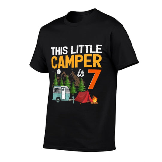 This Little Camper Is 7 Years Old Camping 7th Birthday  Easy-care T-Shirt