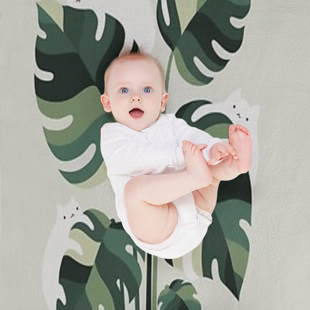 Cat And Plant 11 Velvety-soft Throw Blanket