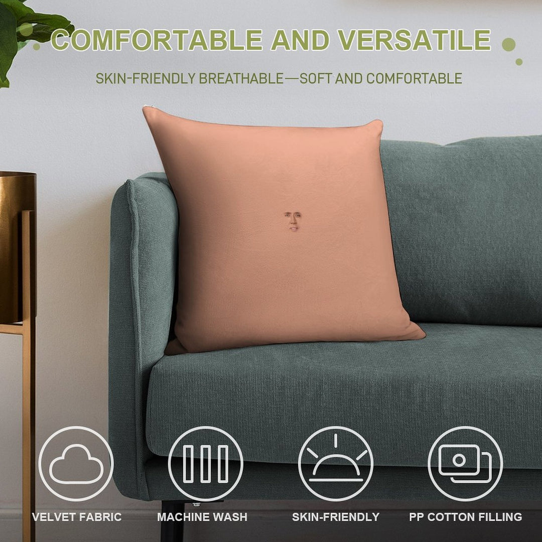 Nicolas Cage Face Soft Easy Maintenance Throw Pillow