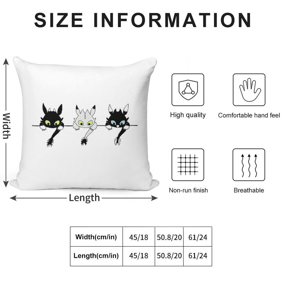 Toothless Babies Soft Shrink-Resistant Throw Pillow