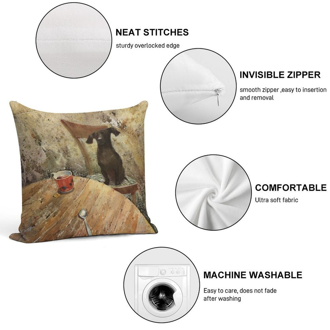 Time for Tea Soft Shrink-Resistant Throw Pillow