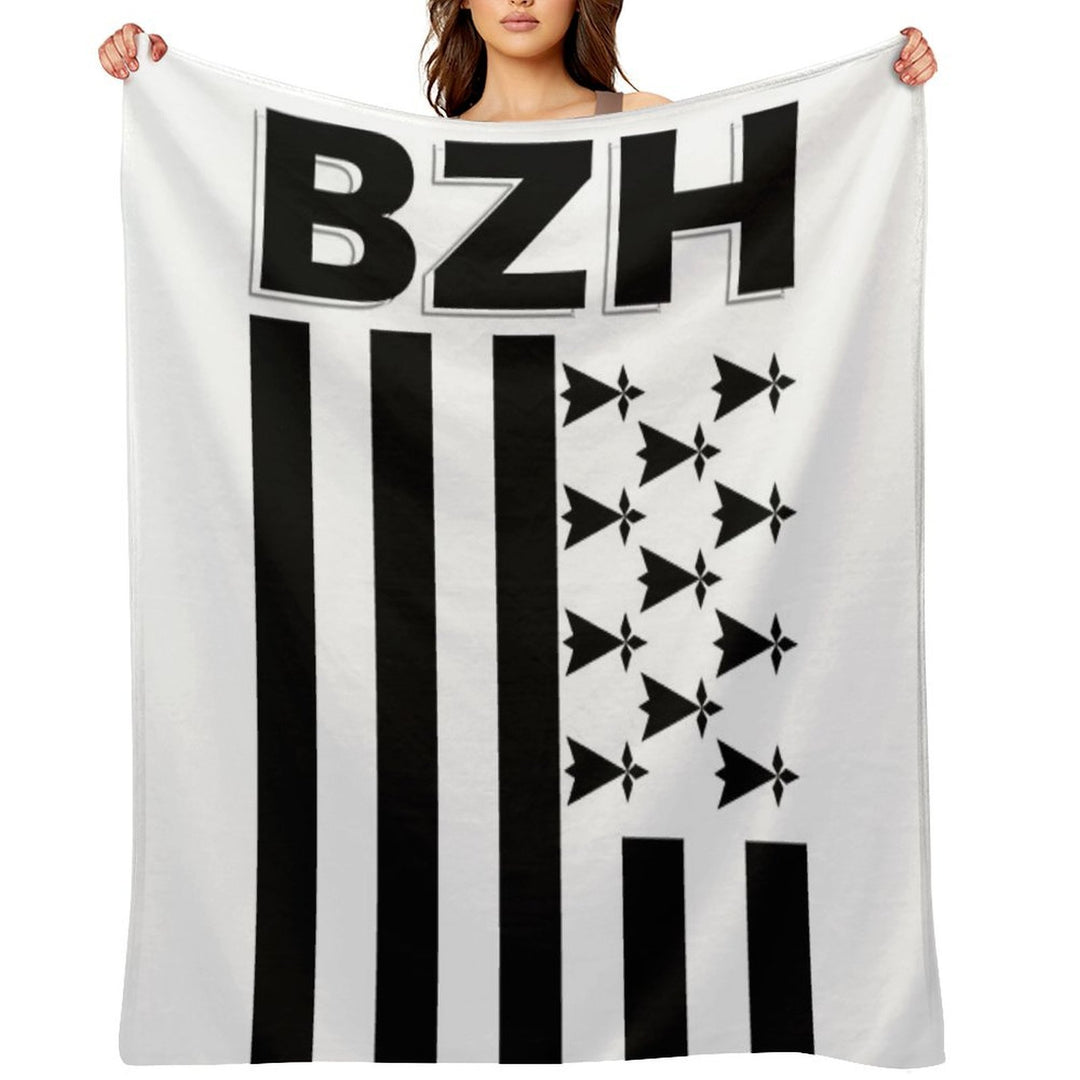 BZH - Breizh - Bretagne - Brittany France Anti-pilling Throw Blanket