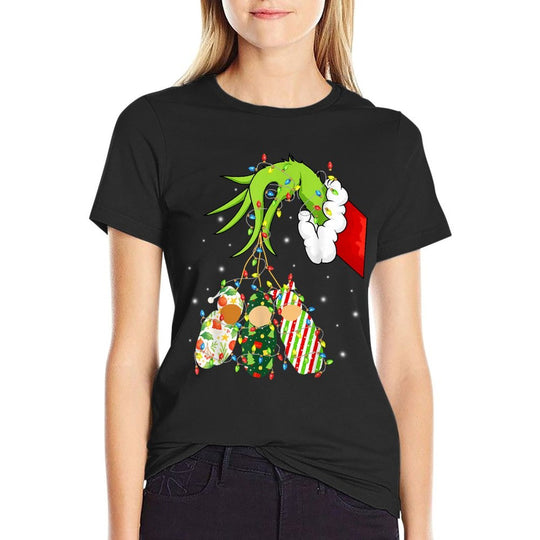 Labor And Delivery Nurse Merry Christmas Xmas Lights Holiday  Rolled Sleeves T-Shirt