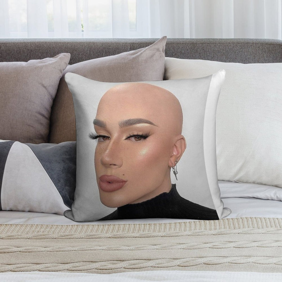 James Charles Bald Soft Reinforced Edging Throw Pillow