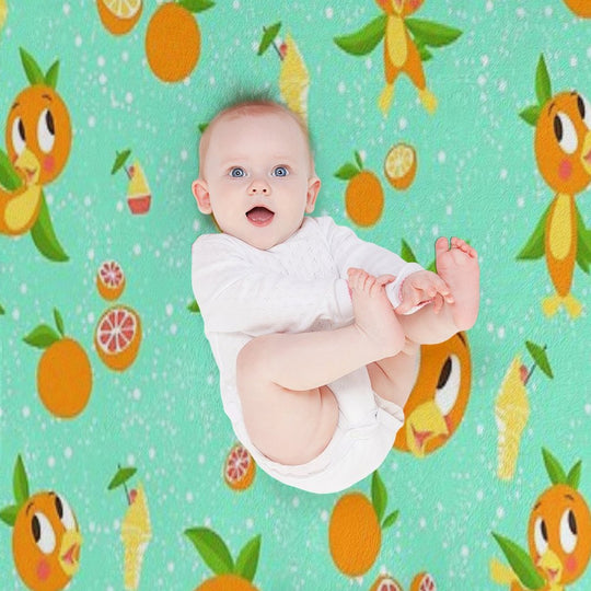 Orange Bird with Dole Whip Comfort Throw Blanket