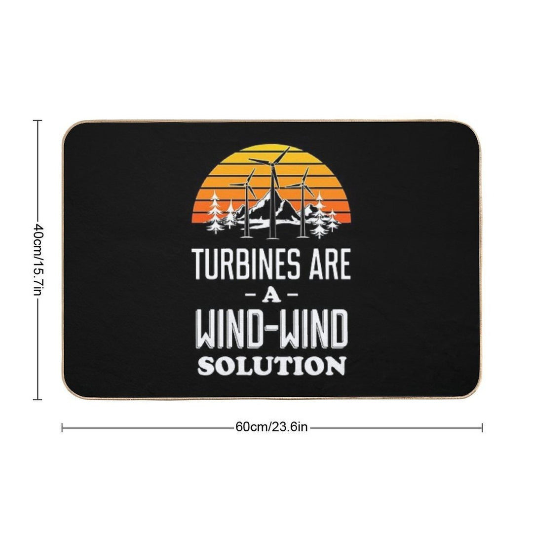 Wind-Wind Solution Energy Wind Turbine Technician Product  Eco-Friendly Bath Mat