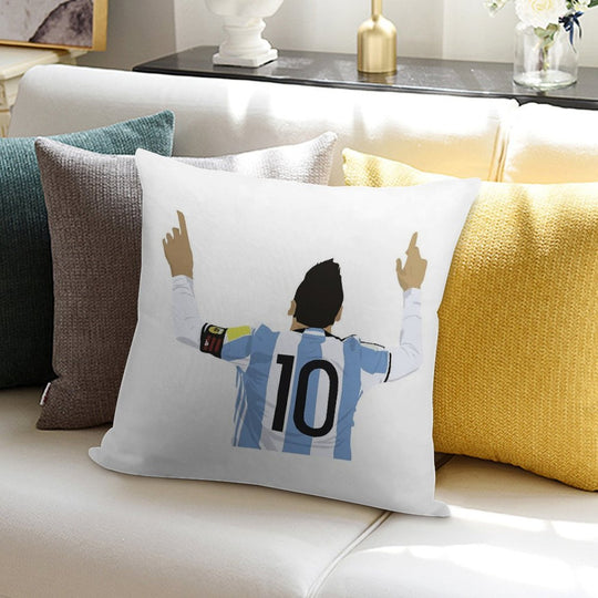 Lionel Messi Sticker Soft Reinforced Edging Throw Pillow
