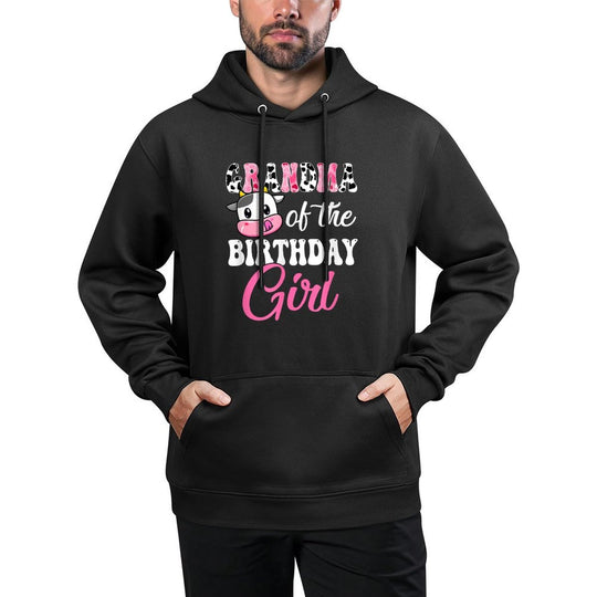 Grandma Of The Birthday Girl Farm Cow 1St Birthday Girl Moisture-Wicking Hoodie
