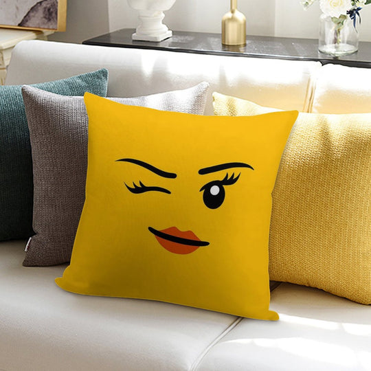 Brick Face - Cheeky Girl Soft Skin-Friendly Throw Pillow