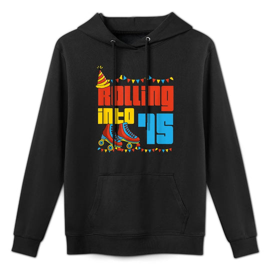 Rolling Into 75 Roller Skate 75th Birthday Party Supplies Shape Retention Hoodie
