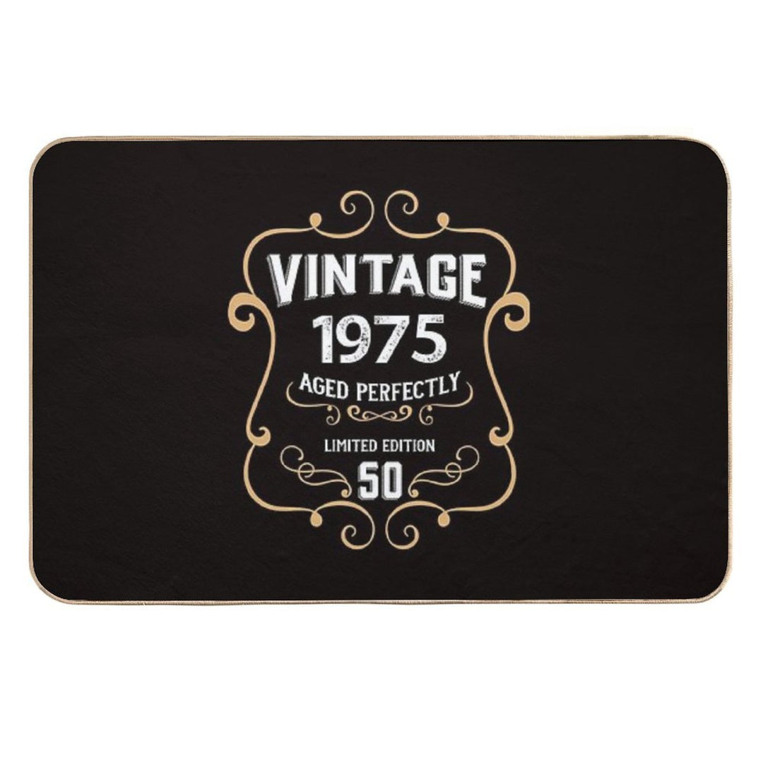 50Th Birthday Vintage 1975 Aged Perfectly Gift  Stain-Proof Bath Mat