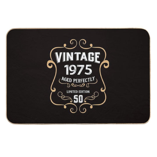 50Th Birthday Vintage 1975 Aged Perfectly Gift  Stain-Proof Bath Mat