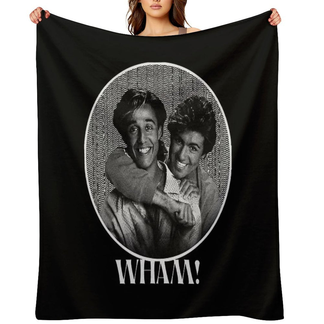 WHAM! Vintage - White Ver. Plush Throw Blanket