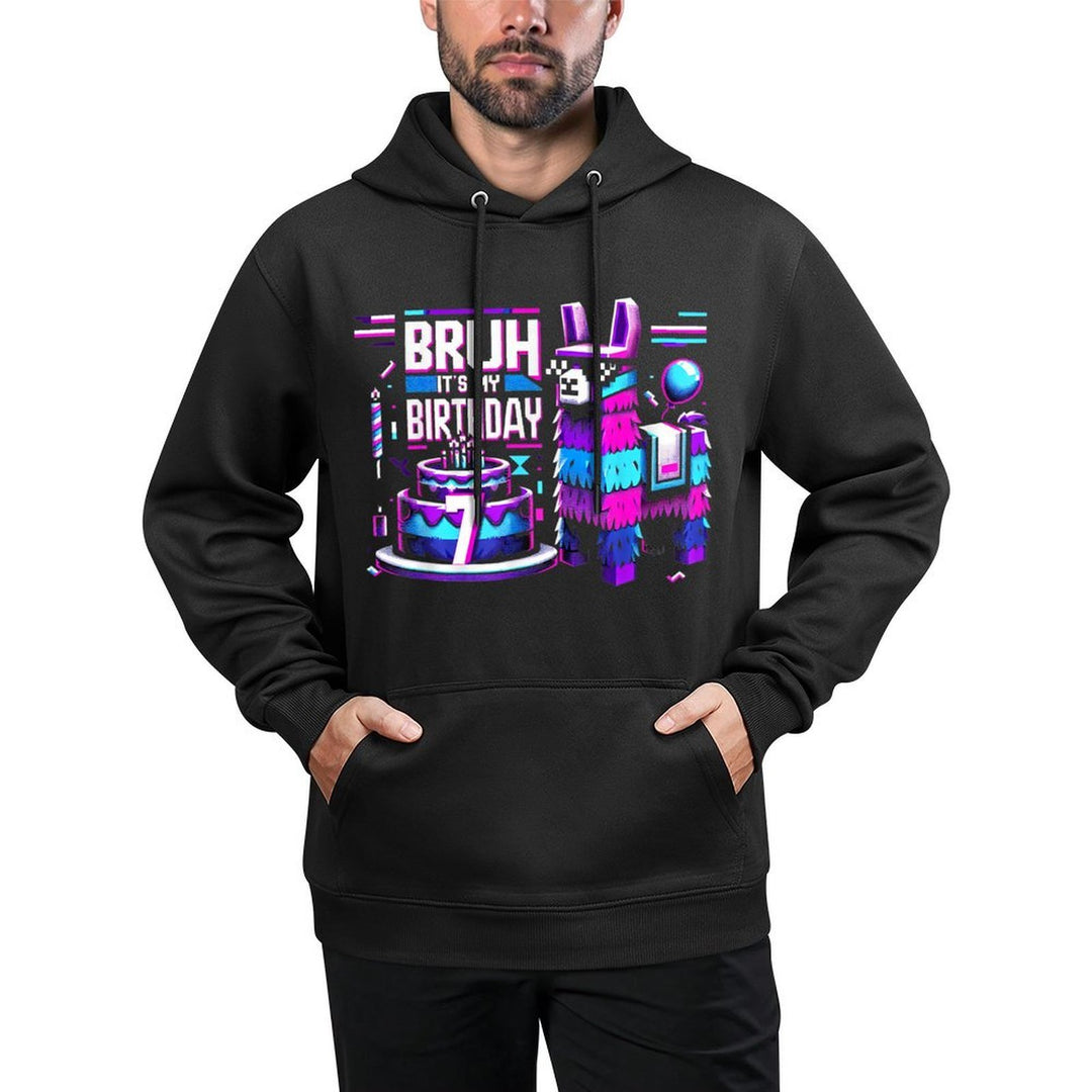Bruh Its My 7th Birthday Llama Pinata Boy Girl Party Bday Unisex Design Hoodie