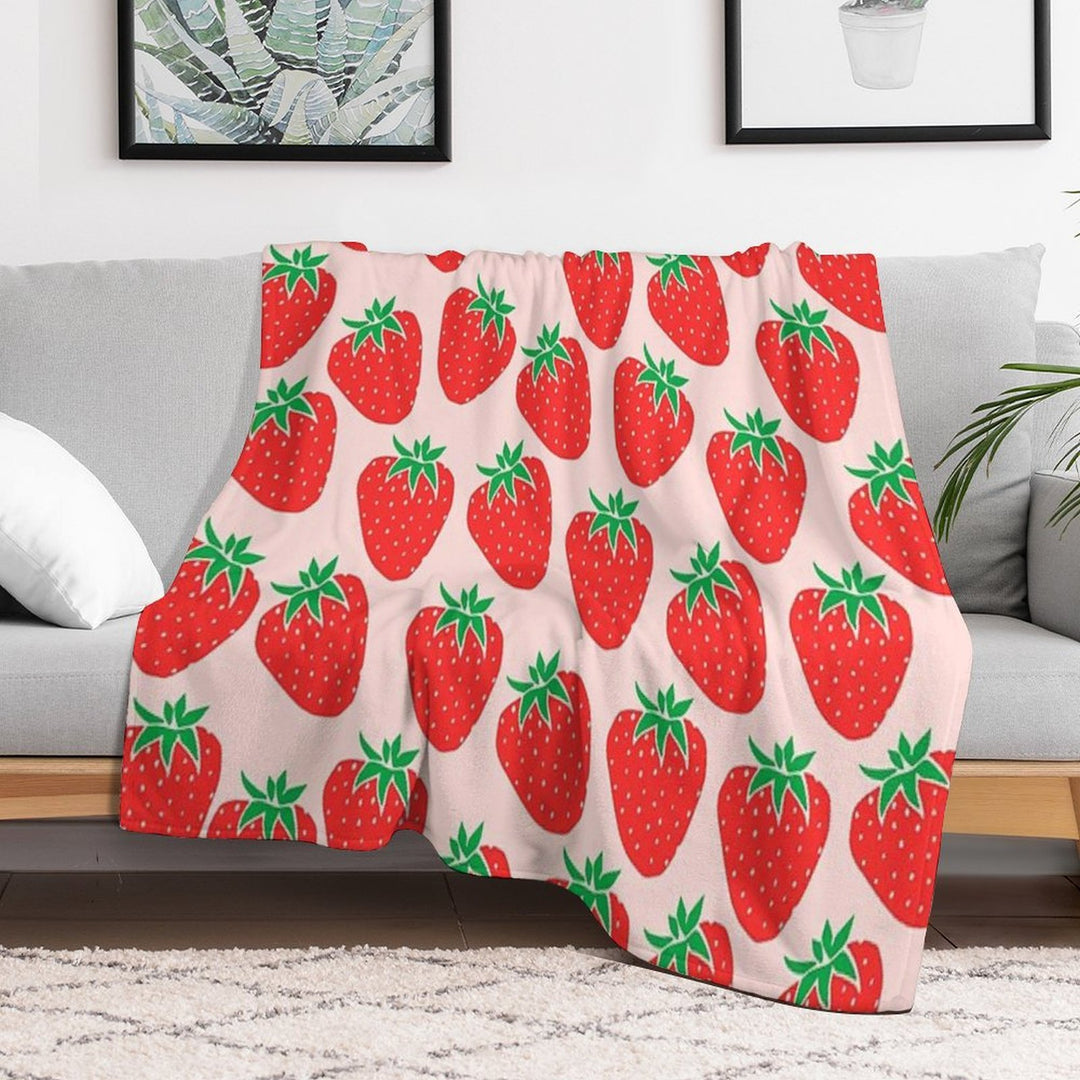Cute Strawberry Velvety-soft Throw Blanket