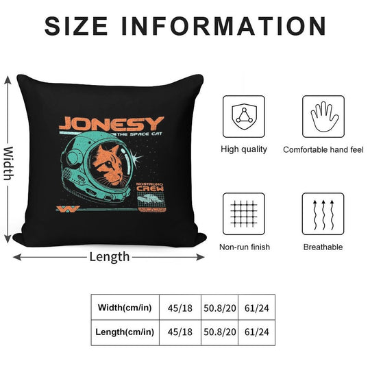 Jonesy The Space Cat Soft Home Decor Throw Pillow