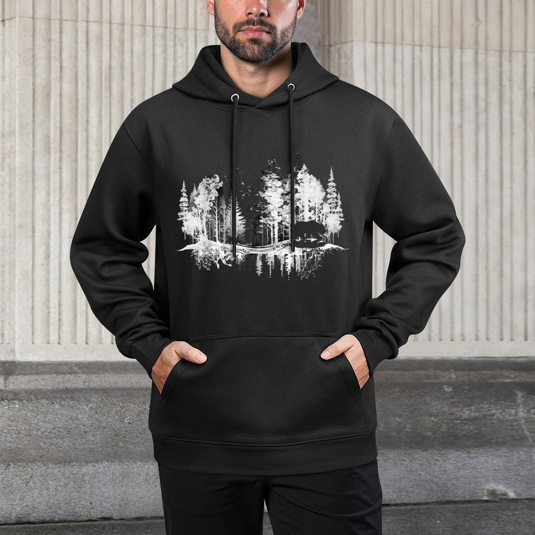 Trees Reflection Wildlife Nature Animal Bear Outdoor Forest Kangaroo Pocket Hoodie