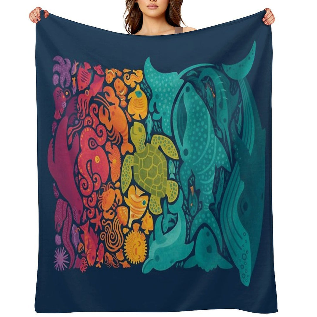 Aquatic Spectrum Comfort Throw Blanket