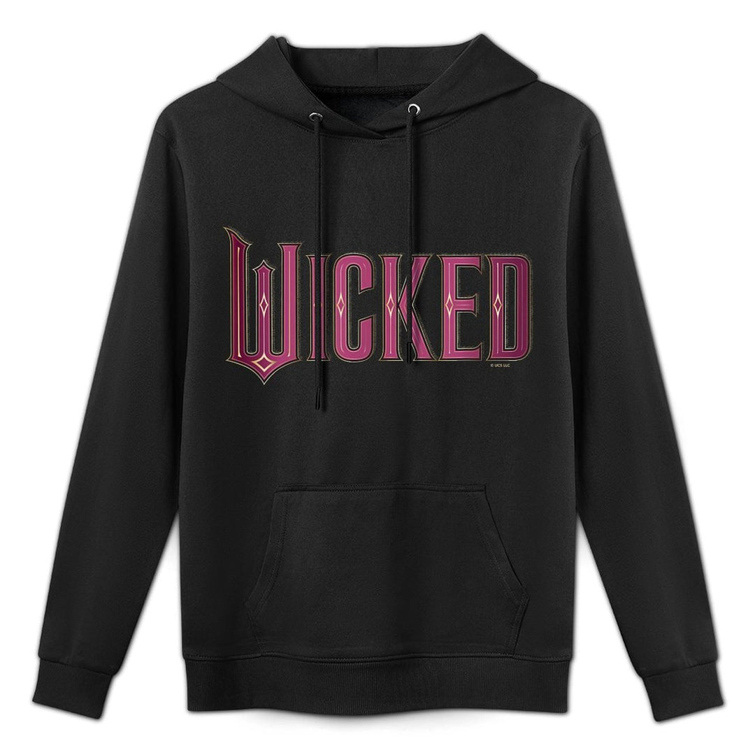 Wicked Movie Logo Glinda Pink And Gold Adjustable Hood Hoodie
