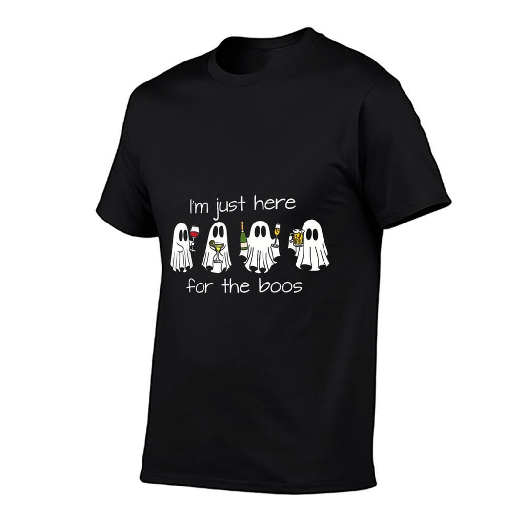 Im Just Here for The Boos Funny Halloween Ghost Mens Womens  Graphic-printed T-Shirt