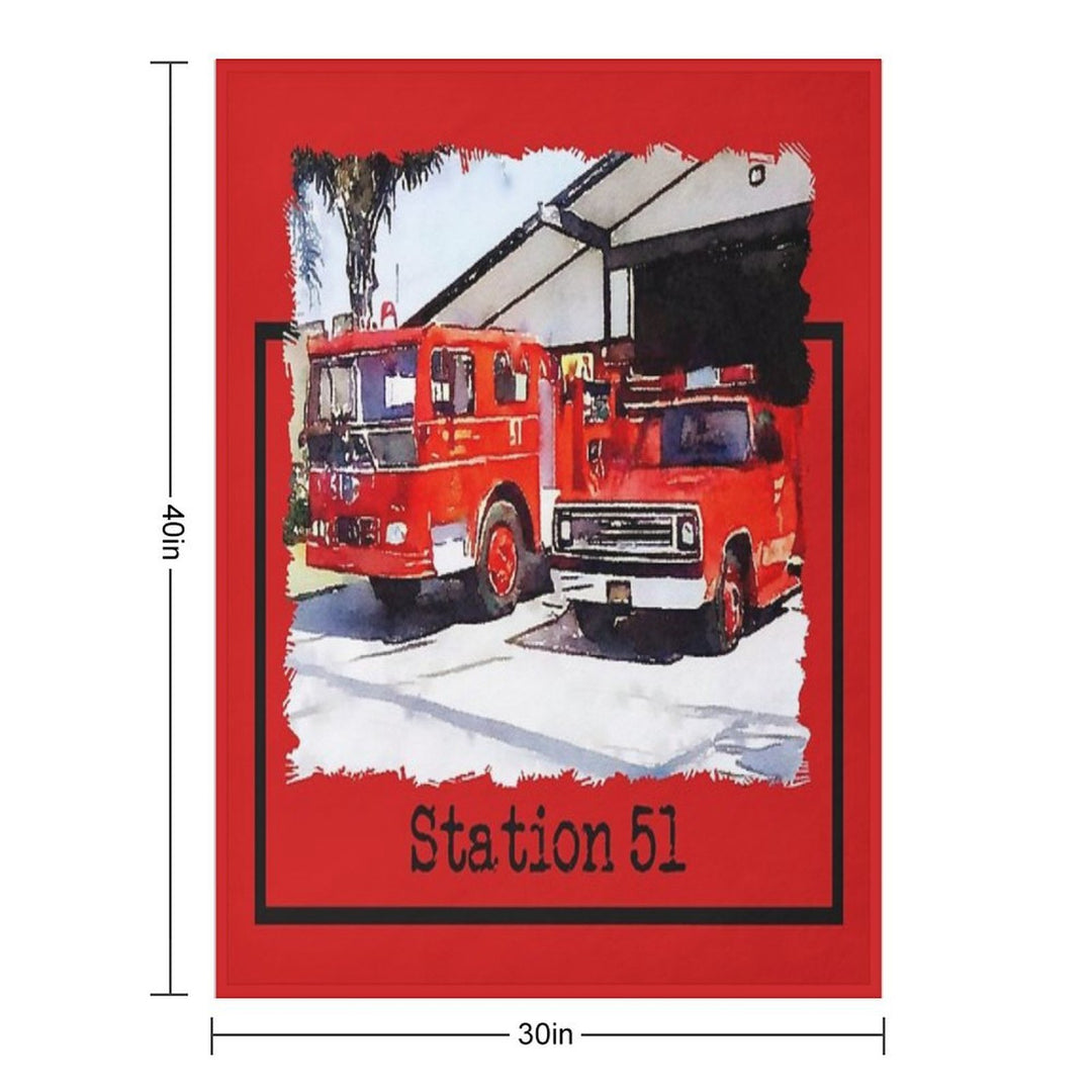 Fire Station 51, Emergency TV Show, Firetruck Anti-pilling Throw Blanket