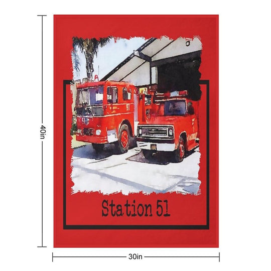 Fire Station 51, Emergency TV Show, Firetruck Anti-pilling Throw Blanket