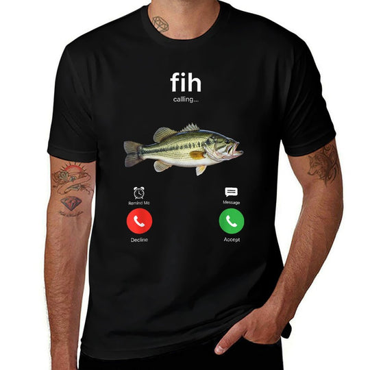 Fih Calling Decline Accept Phone Call Funny Fish  Vintage-inspired T-Shirt